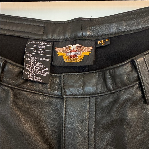 HARLEY DAVIDSON leather riding pants sz 6 As Is - Picture 2 of 6